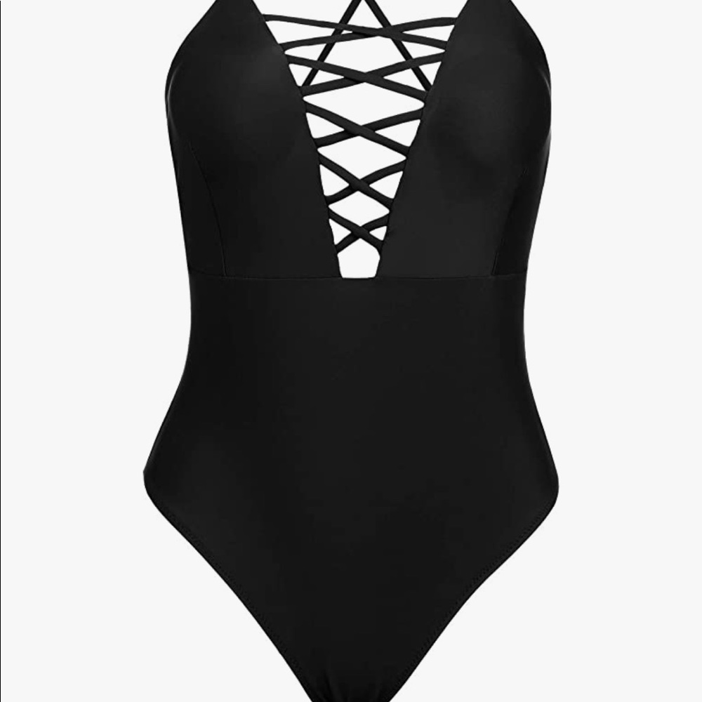Ekoauer swim suit black one peice size large